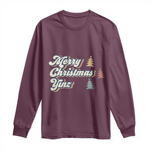 Funny Merry Christmas Yinz Pittsburgh Long Sleeve Shirt TS09 Maroon Print Your Wear