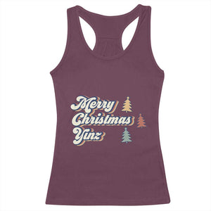 Funny Merry Christmas Yinz Pittsburgh Racerback Tank Top TS09 Maroon Print Your Wear