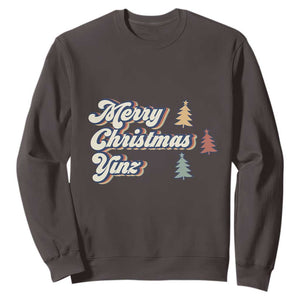 Funny Merry Christmas Yinz Pittsburgh Sweatshirt TS09 Dark Chocolate Print Your Wear