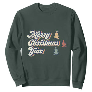 Funny Merry Christmas Yinz Pittsburgh Sweatshirt TS09 Dark Forest Green Print Your Wear