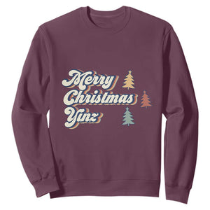 Funny Merry Christmas Yinz Pittsburgh Sweatshirt TS09 Maroon Print Your Wear