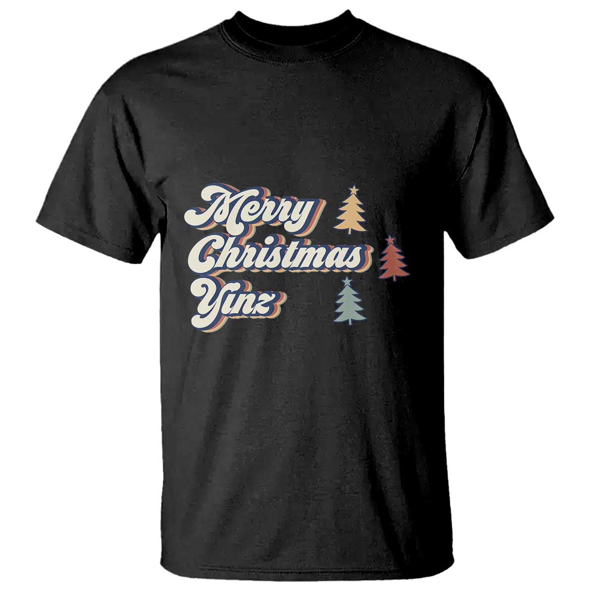 Funny Merry Christmas Yinz Pittsburgh T Shirt TS09 Black Print Your Wear