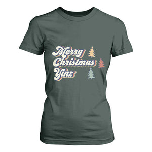 Funny Merry Christmas Yinz Pittsburgh T Shirt For Women TS09 Dark Forest Green Print Your Wear