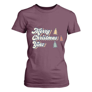 Funny Merry Christmas Yinz Pittsburgh T Shirt For Women TS09 Maroon Print Your Wear