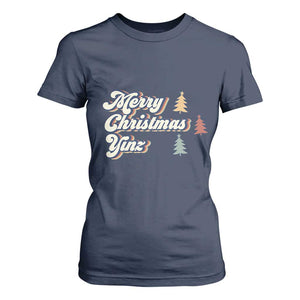 Funny Merry Christmas Yinz Pittsburgh T Shirt For Women TS09 Navy Print Your Wear