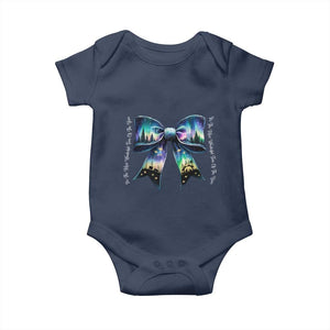 Christmas Alaska Aurora Baby Onesie Christian Most Wonderful Time Of The Year Coquette Bow TS09 Navy Print Your Wear