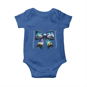 Christmas Alaska Aurora Baby Onesie Christian Most Wonderful Time Of The Year Coquette Bow TS09 Royal Blue Print Your Wear