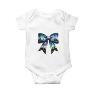 Christmas Alaska Aurora Baby Onesie Christian Most Wonderful Time Of The Year Coquette Bow TS09 White Print Your Wear