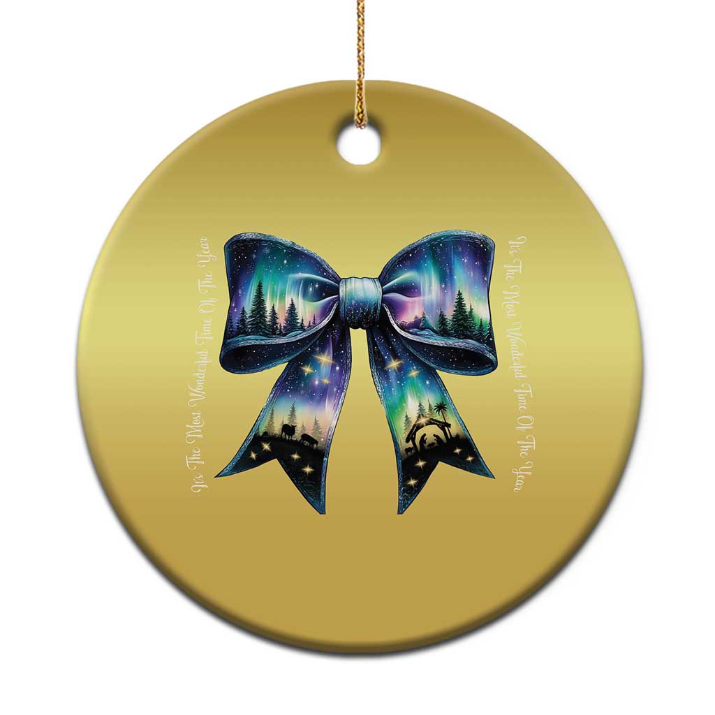 Christmas Alaska Aurora Christmas Ornament Christian Most Wonderful Time Of The Year Coquette Bow TS09 Print Your Wear