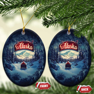 Xmas In Alaska Christmas Ornament Santa Winter Snow Season TS09 Oval Navy Print Your Wear