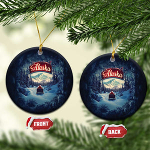 Xmas In Alaska Christmas Ornament Santa Winter Snow Season TS09 Circle Navy Print Your Wear