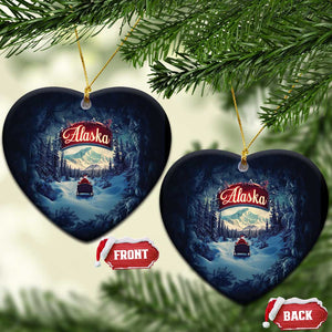 Xmas In Alaska Christmas Ornament Santa Winter Snow Season TS09 Heart Navy Print Your Wear