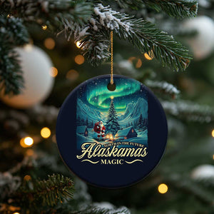 Xmas In Alaska Christmas Ornament Alaskamas Magic Aurora Santa TS09 Print Your Wear