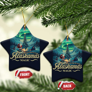 Xmas In Alaska Christmas Ornament Alaskamas Magic Aurora Santa TS09 Star Navy Print Your Wear