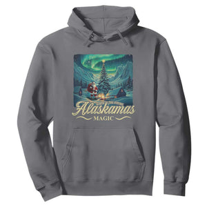 Xmas In Alaska Hoodie Alaskamas Magic Aurora Santa TS09 Charcoal Print Your Wear