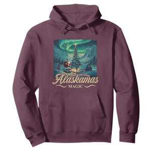 Xmas In Alaska Hoodie Alaskamas Magic Aurora Santa TS09 Maroon Print Your Wear