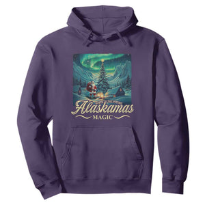 Xmas In Alaska Hoodie Alaskamas Magic Aurora Santa TS09 Purple Print Your Wear