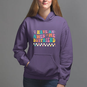 Valentine's Day Hoodie I Have An Awesome Boyfriend Ugly Heart Retro Groovy TS09 Purple Printyourwear