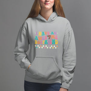 Valentine's Day Hoodie I Have An Awesome Boyfriend Ugly Heart Retro Groovy TS09 Sport Gray Printyourwear