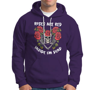 Valentine's Day Hoodie Roses are Red Inside I'm Dead Skeleton Heart Shape TS09 Purple Printyourwear