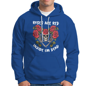 Valentine's Day Hoodie Roses are Red Inside I'm Dead Skeleton Heart Shape TS09 Royal Blue Printyourwear