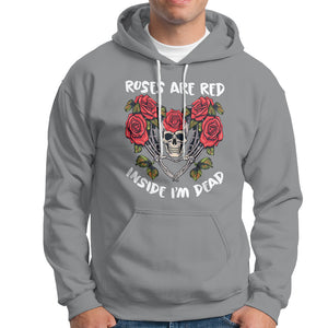 Valentine's Day Hoodie Roses are Red Inside I'm Dead Skeleton Heart Shape TS09 Sport Gray Printyourwear