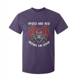 Valentine's Day T Shirt For Kid Roses are Red Inside I'm Dead Skeleton Heart Shape TS09 Purple Print Your Wear