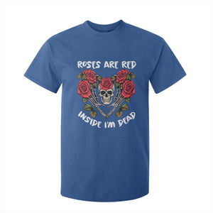 Valentine's Day T Shirt For Kid Roses are Red Inside I'm Dead Skeleton Heart Shape TS09 Royal Blue Print Your Wear