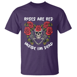 Valentine's Day T Shirt Roses are Red Inside I'm Dead Skeleton Heart Shape TS09 Purple Printyourwear