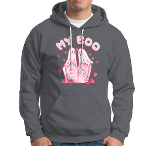 Valentine's Day Hoodie My Boo Cute Lover Couple Ghost TS09 Charcoal Printyourwear