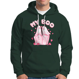 Valentine's Day Hoodie My Boo Cute Lover Couple Ghost TS09 Dark Forest Green Printyourwear