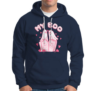 Valentine's Day Hoodie My Boo Cute Lover Couple Ghost TS09 Navy Printyourwear