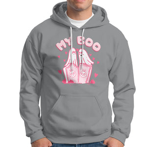 Valentine's Day Hoodie My Boo Cute Lover Couple Ghost TS09 Sport Gray Printyourwear