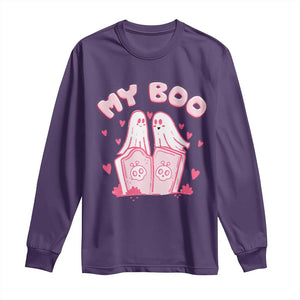 Valentine's Day Long Sleeve Shirt My Boo Cute Lover Couple Ghost TS09 Purple Print Your Wear