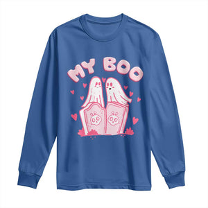 Valentine's Day Long Sleeve Shirt My Boo Cute Lover Couple Ghost TS09 Royal Blue Print Your Wear