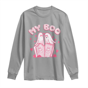 Valentine's Day Long Sleeve Shirt My Boo Cute Lover Couple Ghost TS09 Sport Gray Print Your Wear