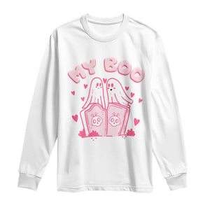 Valentine's Day Long Sleeve Shirt My Boo Cute Lover Couple Ghost TS09 White Print Your Wear