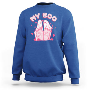 Valentine's Day Sweatshirt My Boo Cute Lover Couple Ghost TS09 Royal Blue Printyourwear