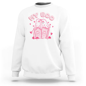 Valentine's Day Sweatshirt My Boo Cute Lover Couple Ghost TS09 White Printyourwear