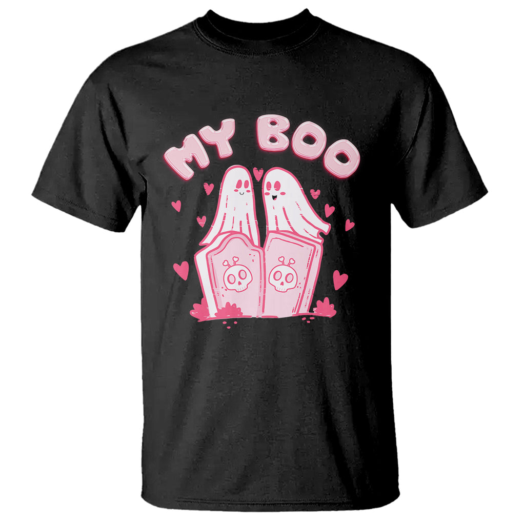 Valentine's Day T Shirt My Boo Cute Lover Couple Ghost TS09 Black Printyourwear