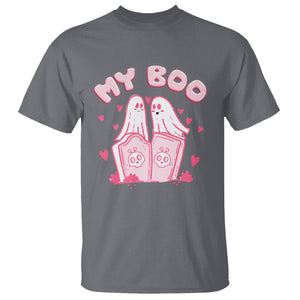 Valentine's Day T Shirt My Boo Cute Lover Couple Ghost TS09 Charcoal Printyourwear