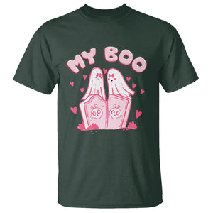 Valentine's Day T Shirt My Boo Cute Lover Couple Ghost TS09 Dark Forest Green Printyourwear