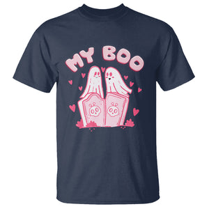 Valentine's Day T Shirt My Boo Cute Lover Couple Ghost TS09 Navy Printyourwear