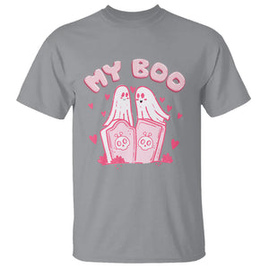 Valentine's Day T Shirt My Boo Cute Lover Couple Ghost TS09 Sport Gray Printyourwear