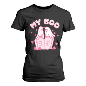 Valentine's Day T Shirt For Women My Boo Cute Lover Couple Ghost TS09 Black Print Your Wear