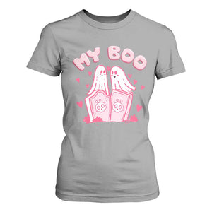 Valentine's Day T Shirt For Women My Boo Cute Lover Couple Ghost TS09 Sport Gray Print Your Wear