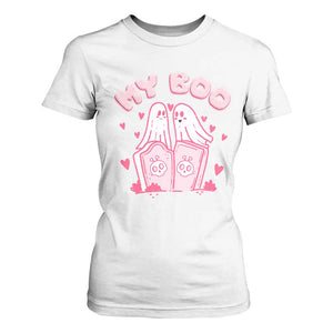 Valentine's Day T Shirt For Women My Boo Cute Lover Couple Ghost TS09 White Print Your Wear