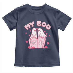 Valentine's Day Toddler T Shirt My Boo Cute Lover Couple Ghost TS09 Navy Print Your Wear