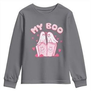 Valentine's Day Youth Sweatshirt My Boo Cute Lover Couple Ghost TS09 Charcoal Print Your Wear