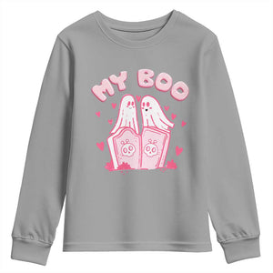 Valentine's Day Youth Sweatshirt My Boo Cute Lover Couple Ghost TS09 Sport Gray Print Your Wear